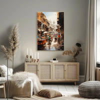 Bustling Market Street Poster