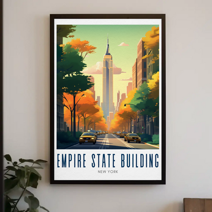 Empire State Building Autumn New York Street Poster
