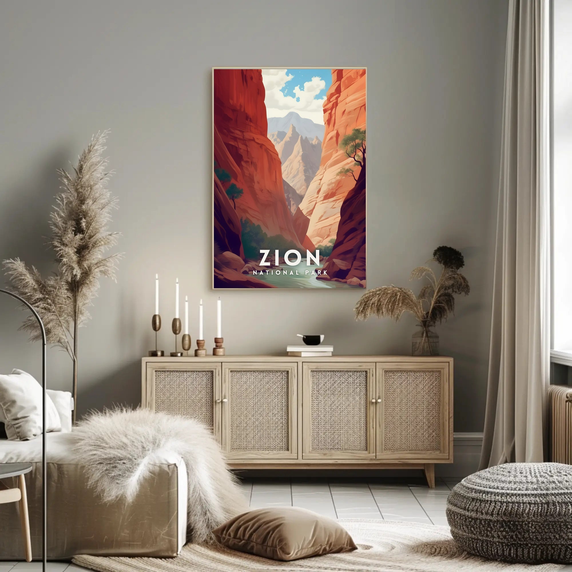 Zion National Park Scenic Travel Poster Print