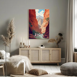Zion National Park Scenic Travel Poster Print