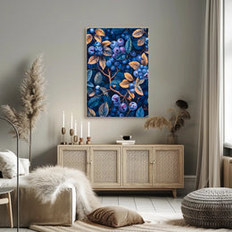 Blueberries and Foliage Artistic Design Artistic Poster
