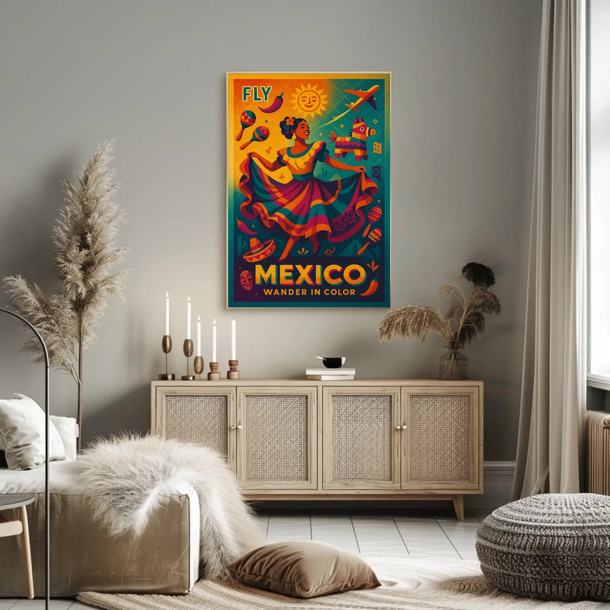 Fly to Mexico Wander in Color Poster