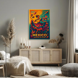 Fly to Mexico Wander in Color Poster