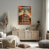 Independence Missouri Patriotic Courthouse Vintage Poster