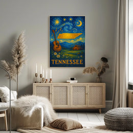 Tennessee Night Sky Music Art Poster - Cultural or Heritage Poster