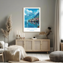 Tranquil Beauty of Lake Lucerne Poster