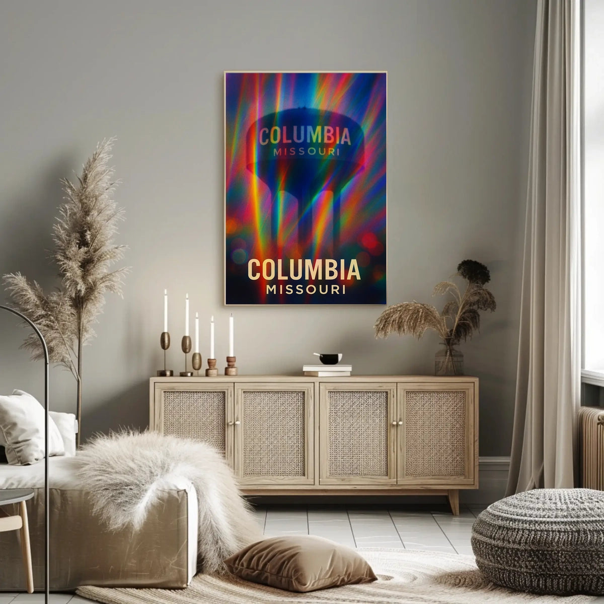 Columbia Missouri Scenic Travel Minimalist Photography Realism Urban Inspire Wall Art Poster