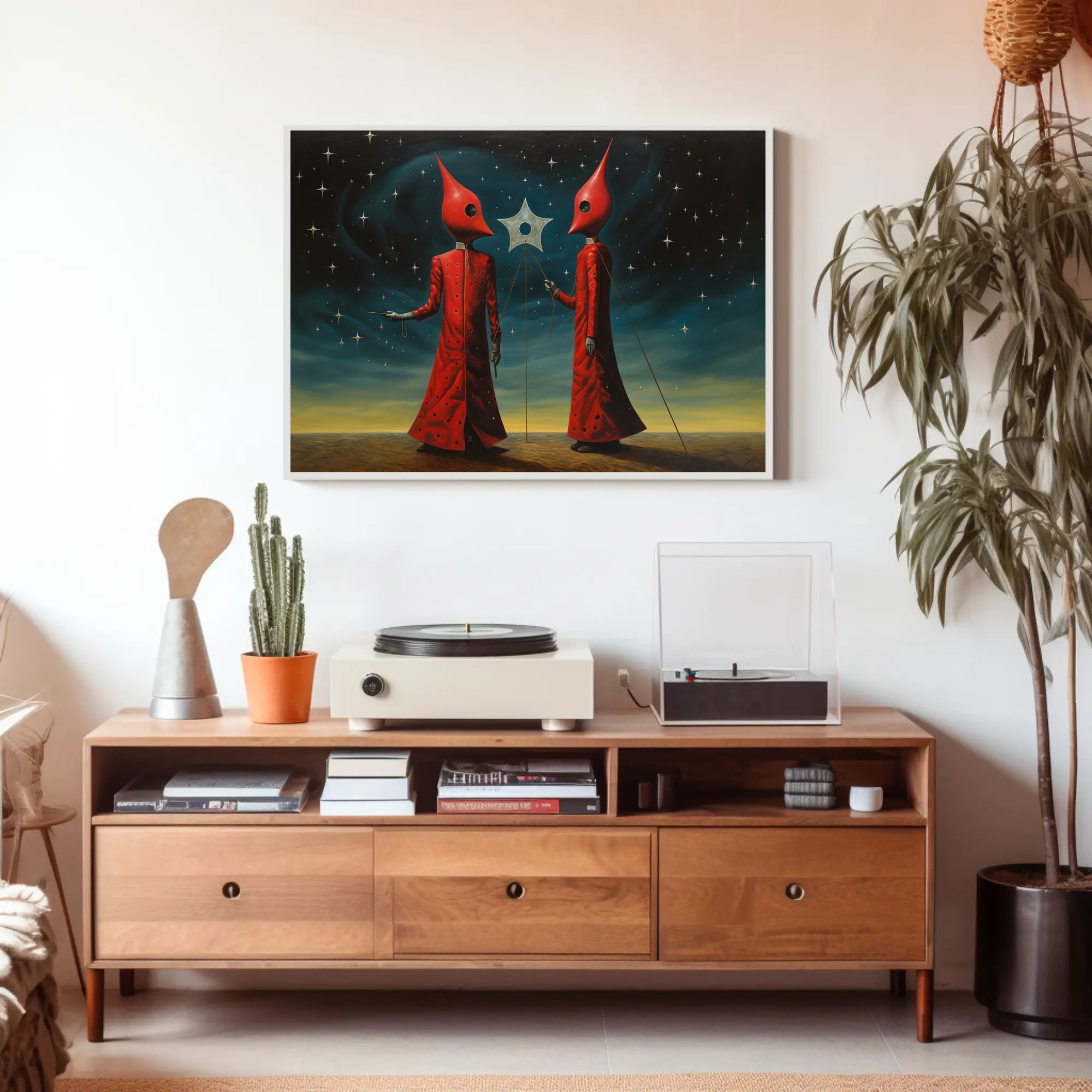 Surreal Starry Night Futuristic Sci-Fi Poster