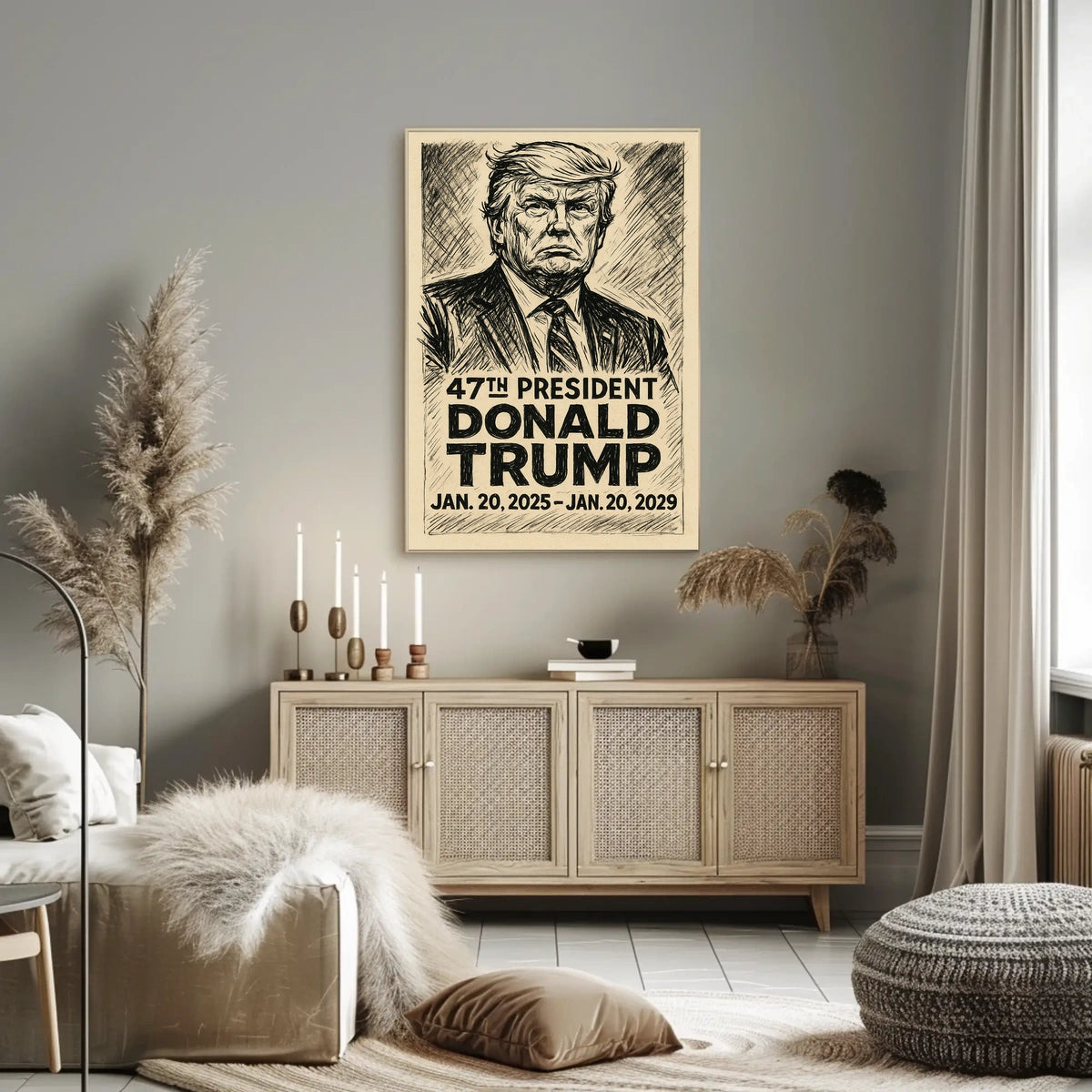 Trump Visionary Leadership Patriotic Abstract Art Poster
