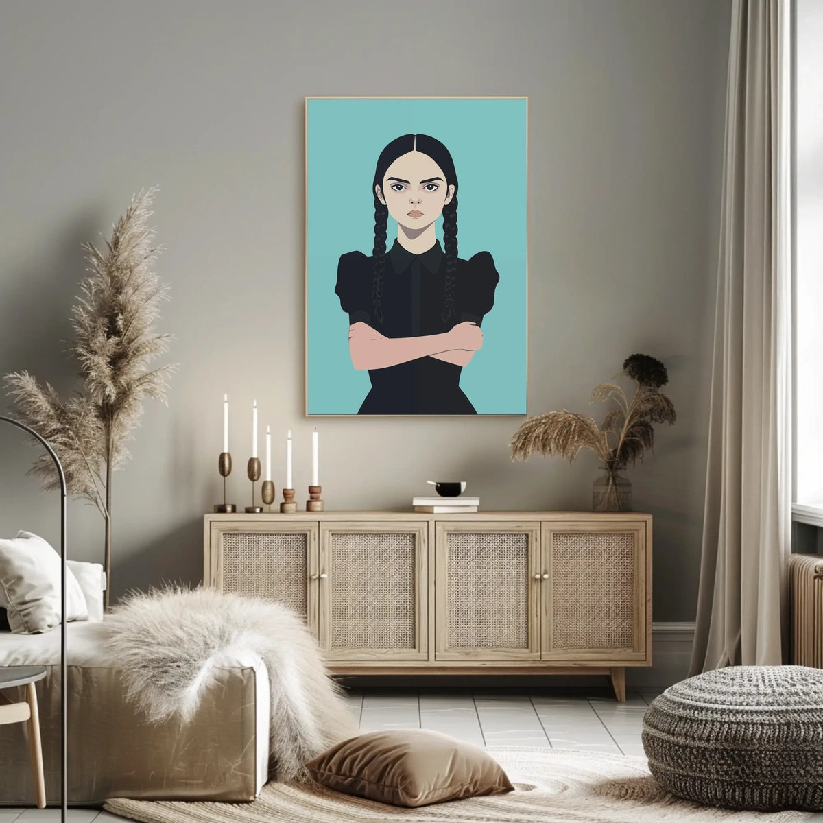 Gothic Girl Braided Hair Serious Poster