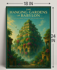 Hanging Gardens of Babylon Photorealistic Fantasy Mythology Poster