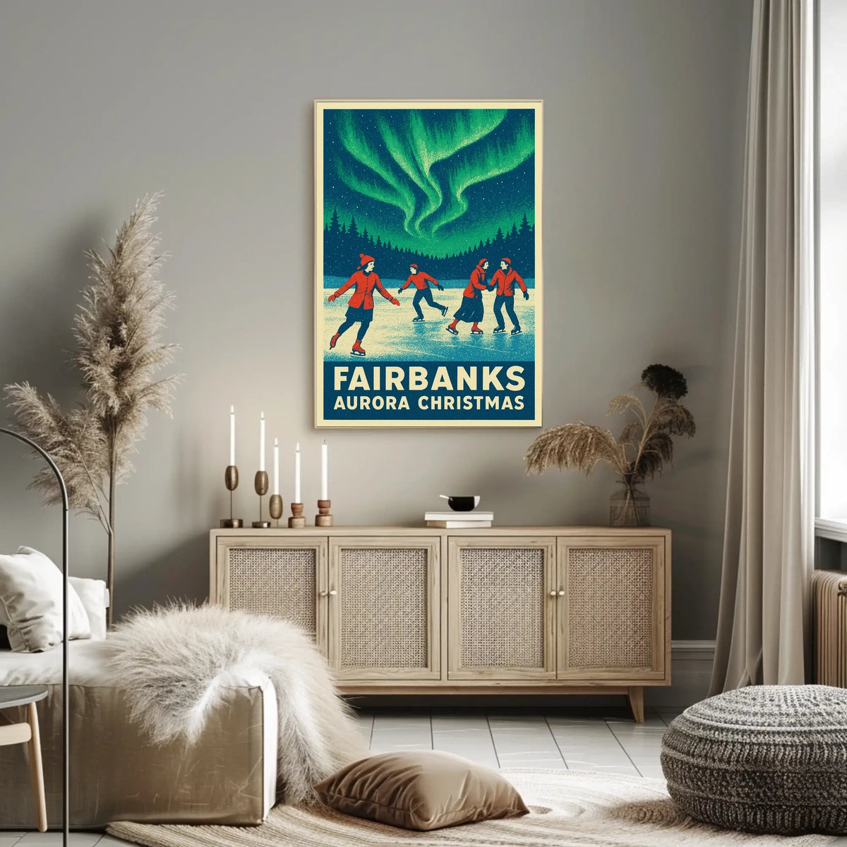 Fairbanks Aurora Christmas Poster