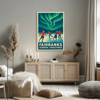 Fairbanks Aurora Christmas Poster
