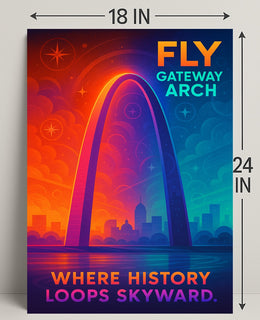 Gateway Arch Inspiring St. Louis Urban Cityscape Travel Poster