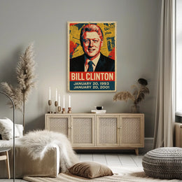 Bill Clinton 42nd President of the United States Street Art Mashup Poster