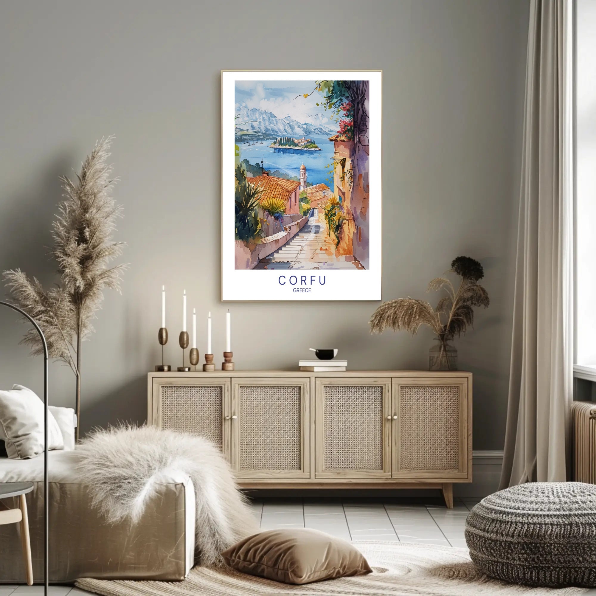 Corfu's Mediterranean Charm: Travel Poster PosterGoat