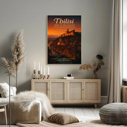 Tbilisi at Sunset: Romantic Urban or Cityscape Poster