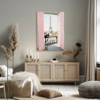 Paris Balcony View Poster Romantic Parisian Wall Art