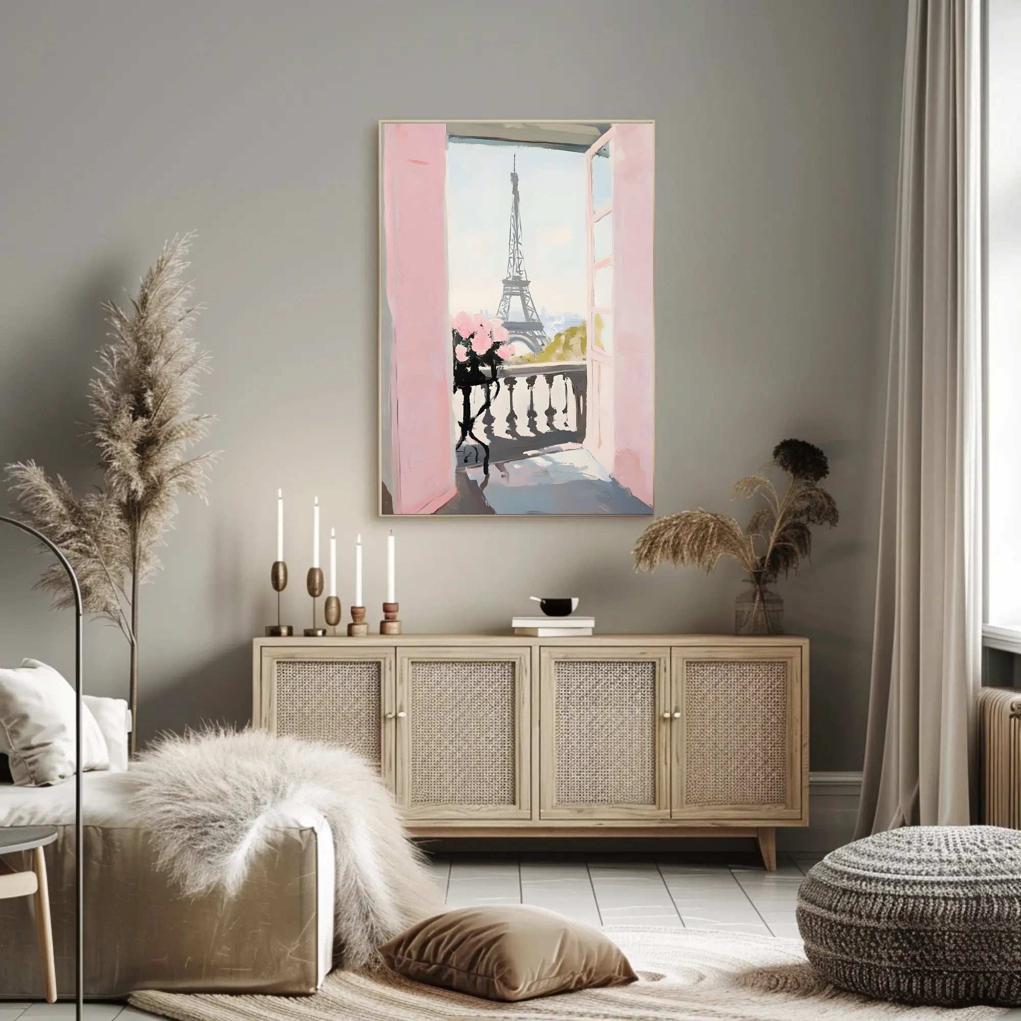 Paris Balcony View Poster Romantic Parisian Wall Art