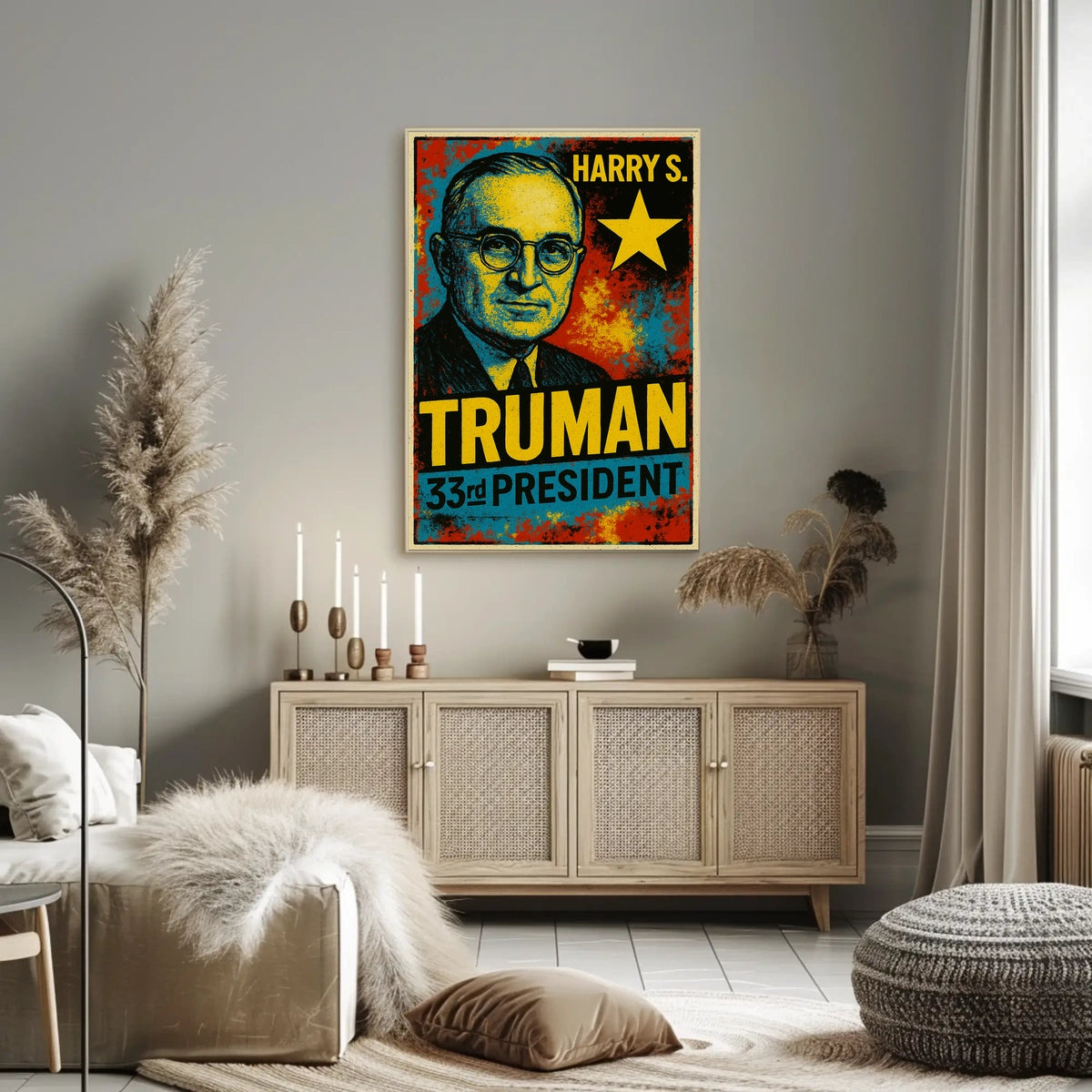 Harry S. Truman 33rd President of the United States Graffiti Pop Art Poster