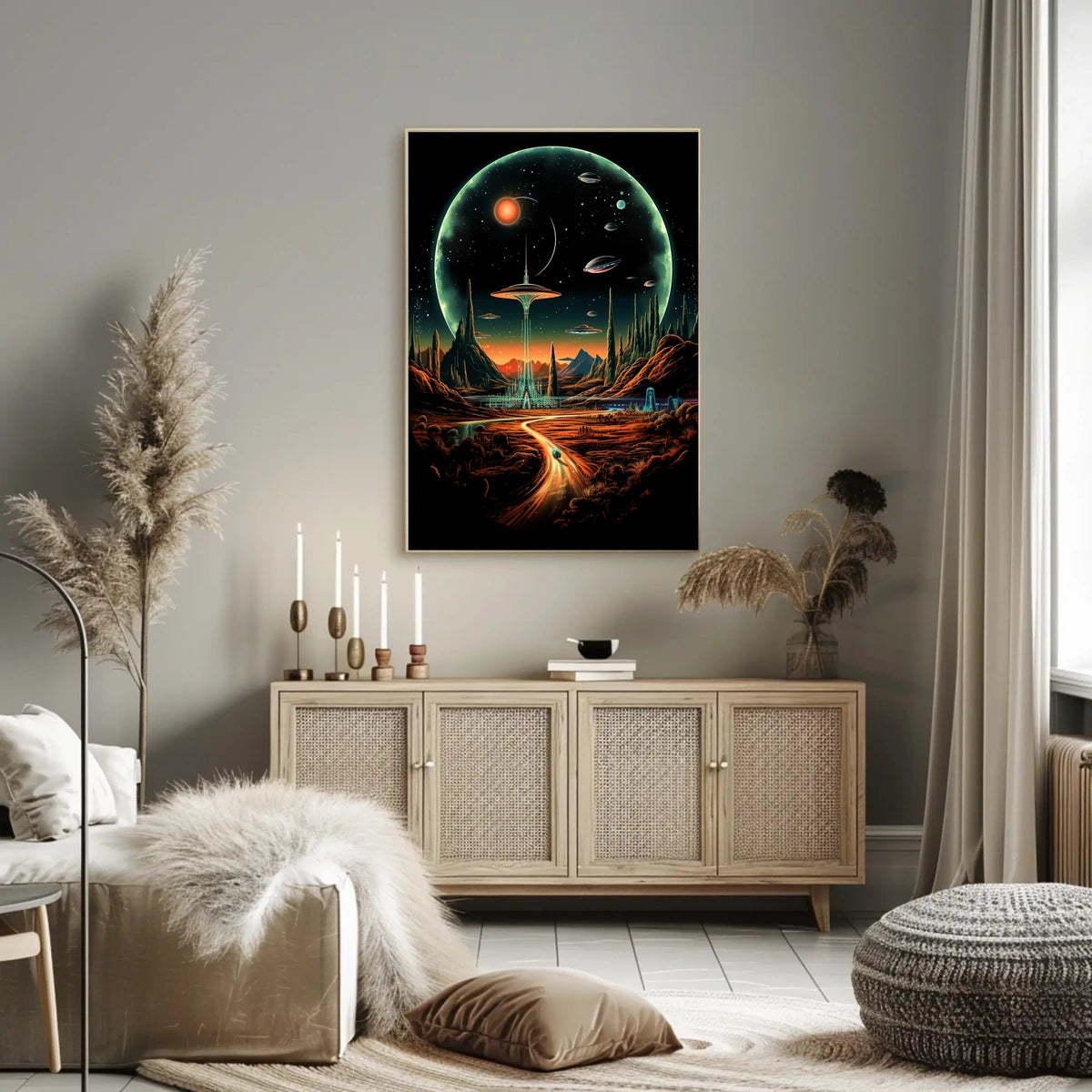 Futuristic Cosmic Landscape Poster