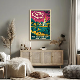Historic Clifton Park New York Poster Vintage Wall Art