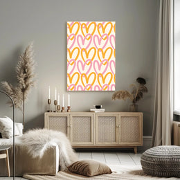 Heart Pattern: Bold and Cheerful Modern Art Poster PosterGoat