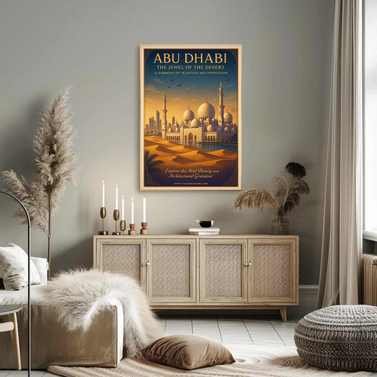 Majestic Abu Dhabi Vintage Travel Poster