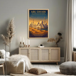 Majestic Abu Dhabi Vintage Travel Poster