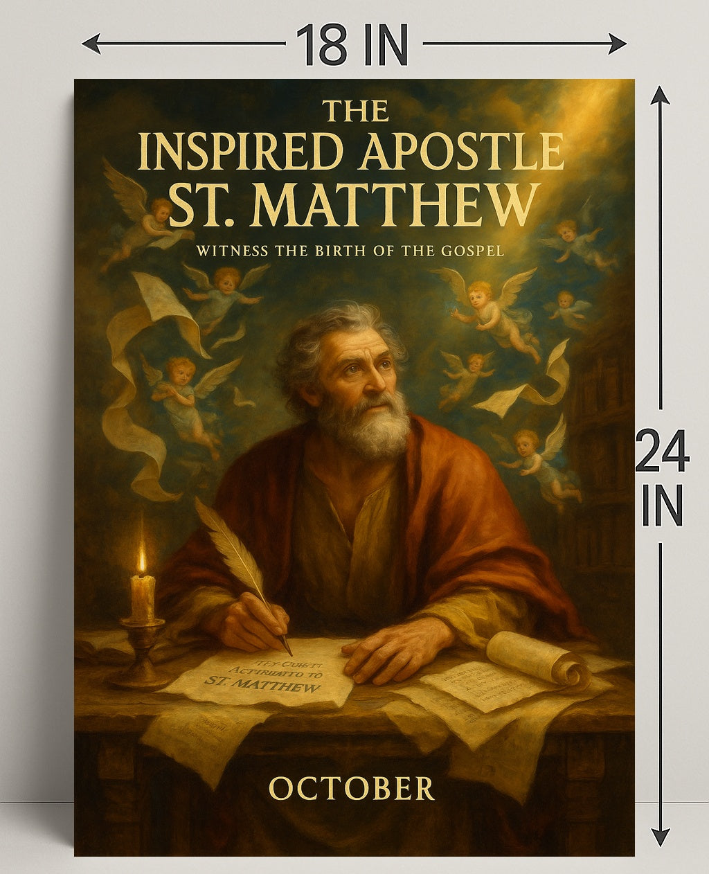 The Inspired Apostle St. Matthew Poster