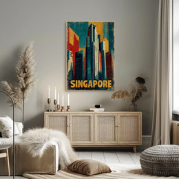 Singapore Skyline Art Poster