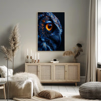Mystical Owl Eye: Surreal Wildlife Art Poster