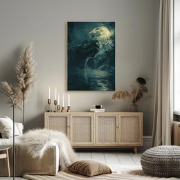 Giant Serpent in Moonlit Jungle Fantasy or Mythology Poster PosterGoat