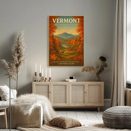Vermont Autumn Scenic Poster Wall Art Print