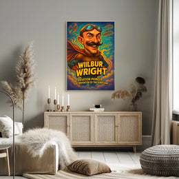Wilbur Wright Aviation Pioneer Caricature Historical Poster PosterGoat