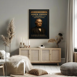 Andrew Johnson Historical Presidential Portrait Poster PosterGoat