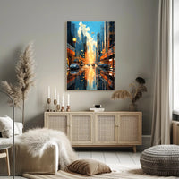 Futuristic Cityscape with Floating Vehicles Sci-Fi Poster