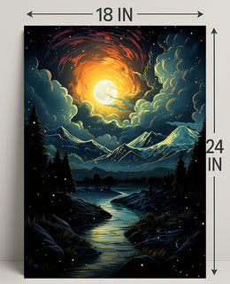 Celestial Nightscape Poster