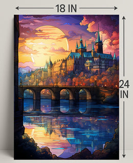 Enchanted Castle At Sunset Poster