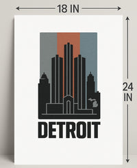 Detroit Skyline Art Print for Home Decor PosterGoat
