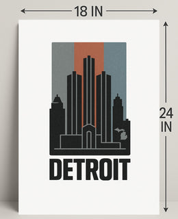 Detroit Skyline Art Print for Home Decor PosterGoat