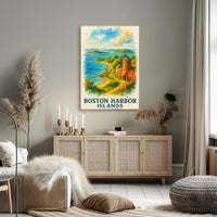 Boston Harbor Islands Vintage Travel Poster Art