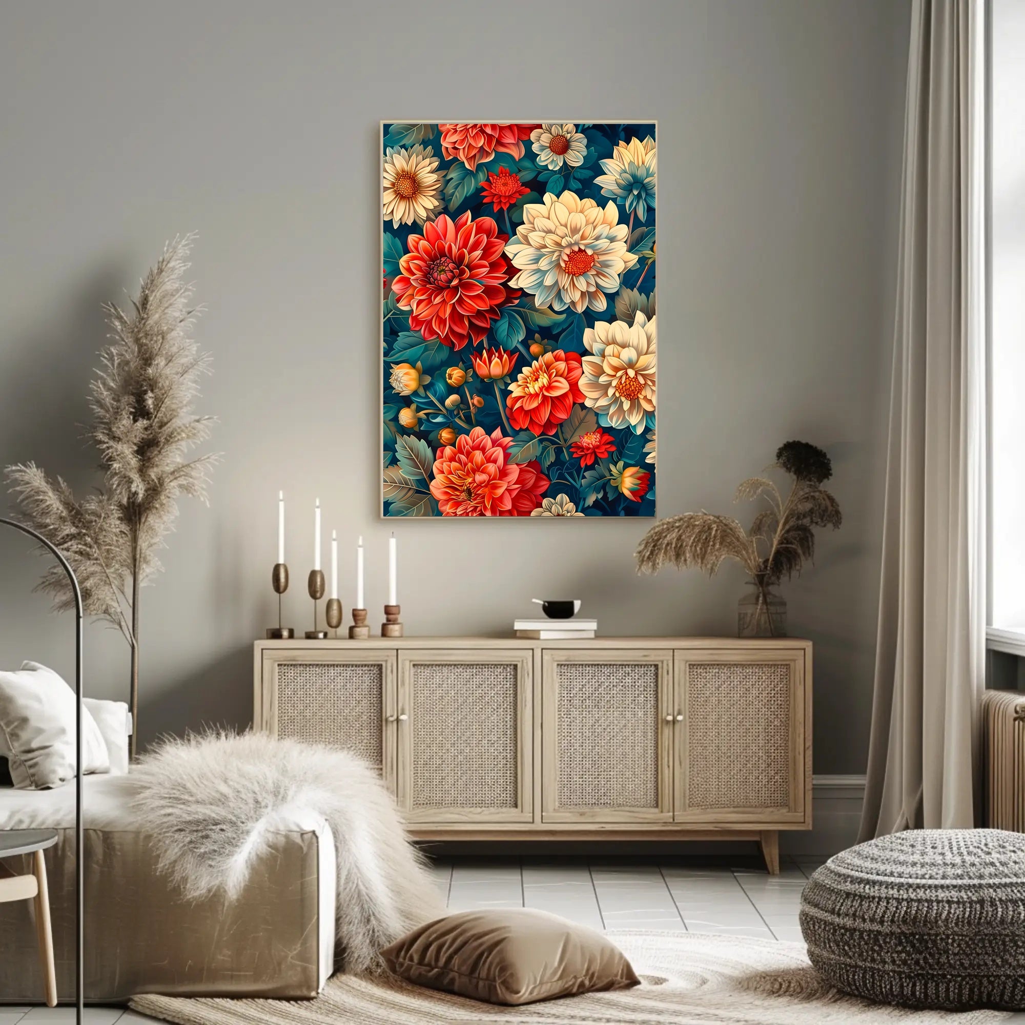 Vibrant Floral Garden Artistic Masterpiece Poster