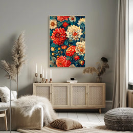 Vibrant Floral Garden Artistic Masterpiece Poster