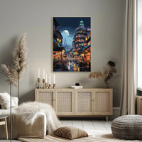 Urban Dreamscape: Futuristic East Asian City Poster