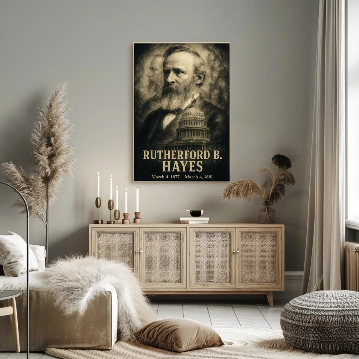 Rutherford B. Hayes 19th President of the United States Double Exposure Poster