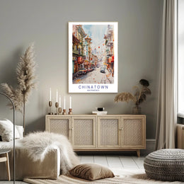 San Francisco Chinatown Vibrant Scene Travel Poster PosterGoat