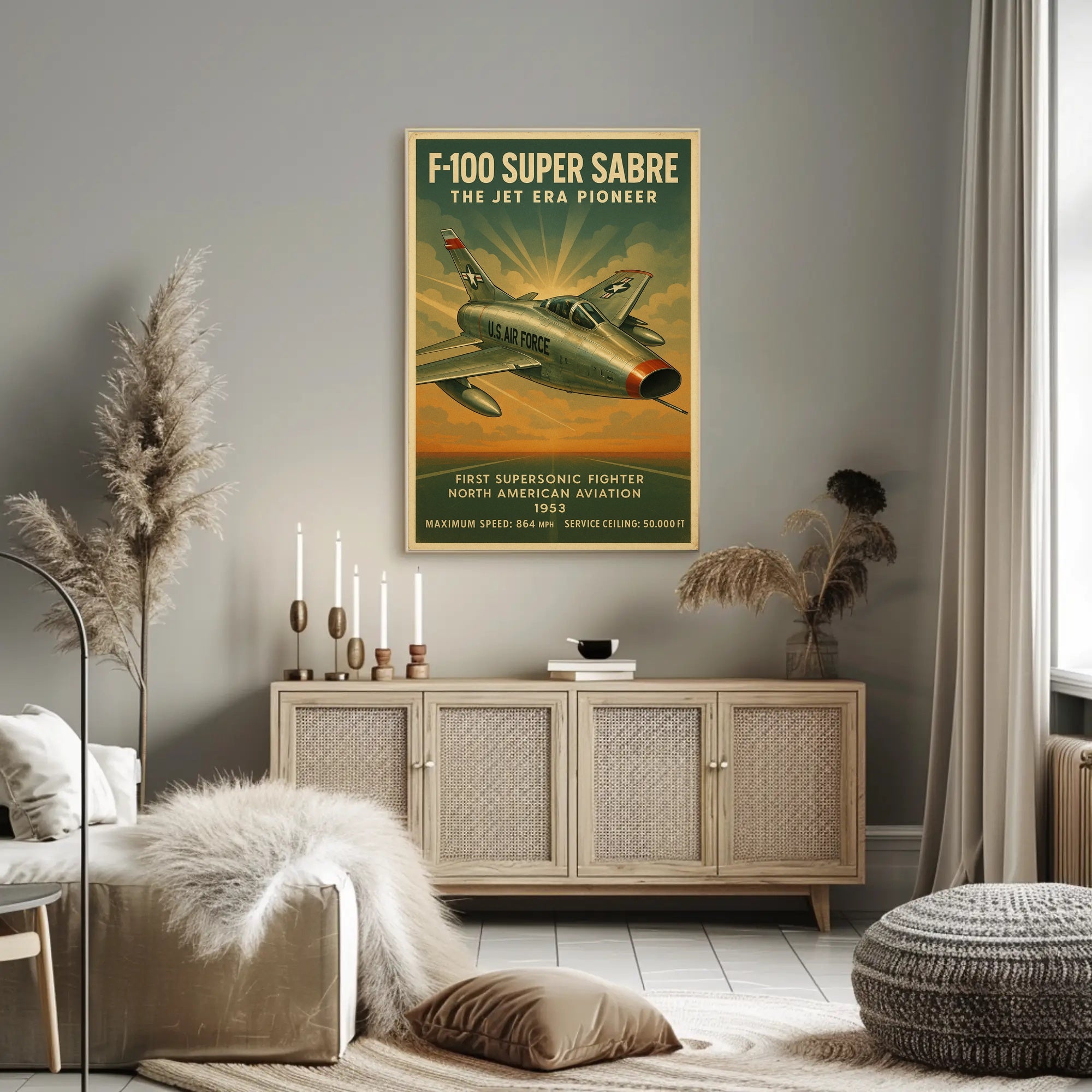 F-100 Super Sabre The Jet Era Pioneer Poster PosterGoat