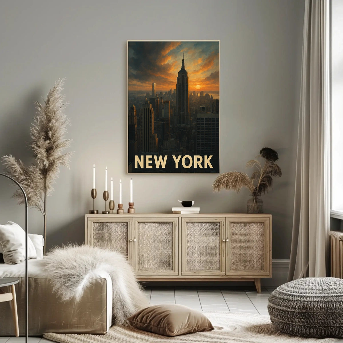 New York Skyline At Sunset Poster