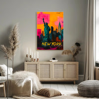Statue of Liberty Pop Art Urban Cityscape Poster